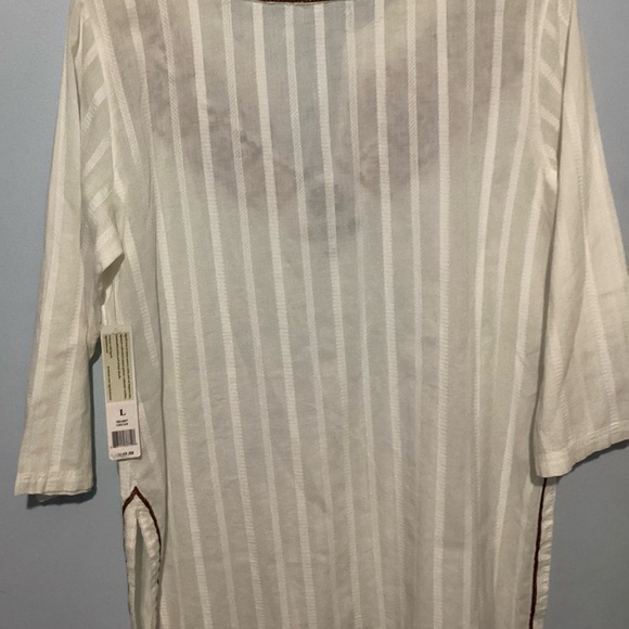 Sigrid Olsen Signature Embroidered Cotton Blouse Large NWT flaw inside shoulder - Picture 6 of 9